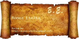 Boncz Etelka névjegykártya